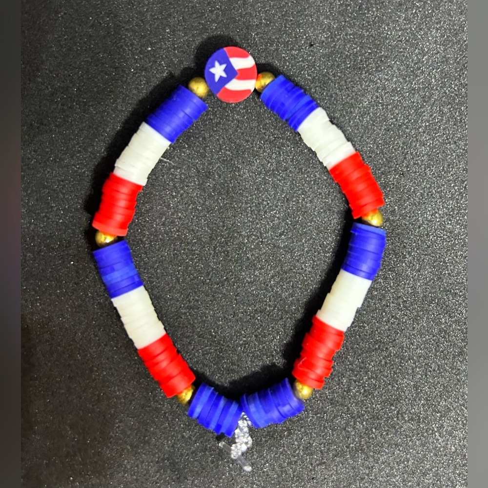 Red, White & Blue (Holiday) Heishi Bracelet - Picture 5 of 7